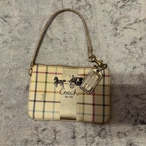 Coach Wristlet w/ Gold and Pink Trimming